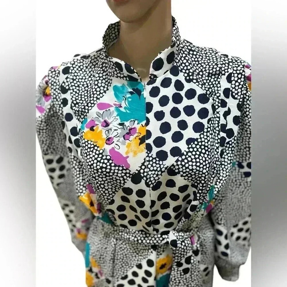 Vintage mod David Brown California caftan tunic Lounger maxi Dress-M - Picture 4 of 16